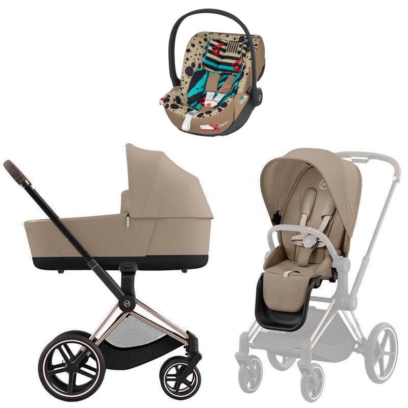 Коляска Cybex Priam IV Rosegold complete Cloud T One Love 3 в 1 Cozy Beige
