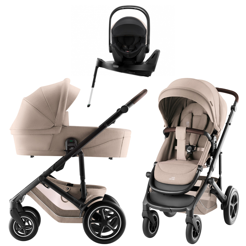 Коляска 4 в 1 Britax Roemer Smile 5Z Style и автокресло Baby-Safe Pro Space Black + Vario Base 5Z Teak