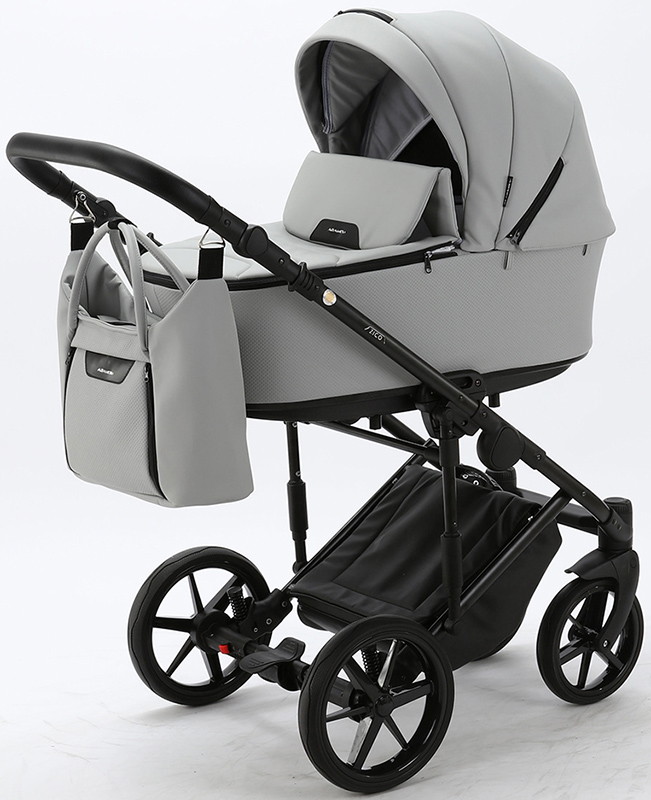 Детская коляска Adamex Zico Deluxe 2 в 1 Z-SA03 СВ.СЕР. КОЖА