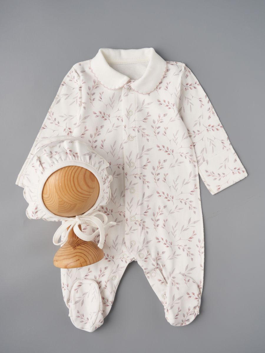 Комбинезон с чепчиком Little Star Веточки вербы 31834 (ЧЗ-мз) крем 62