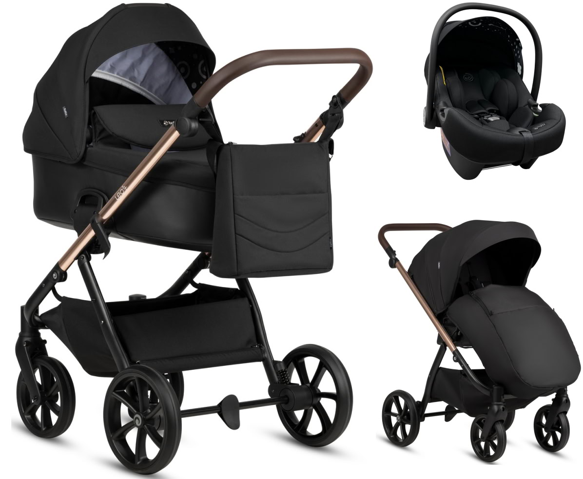 Детская коляска Tutis Leo 3 Plus 3 в 1 с автокреслом Elo Lux EduSky Black 1582201 Black