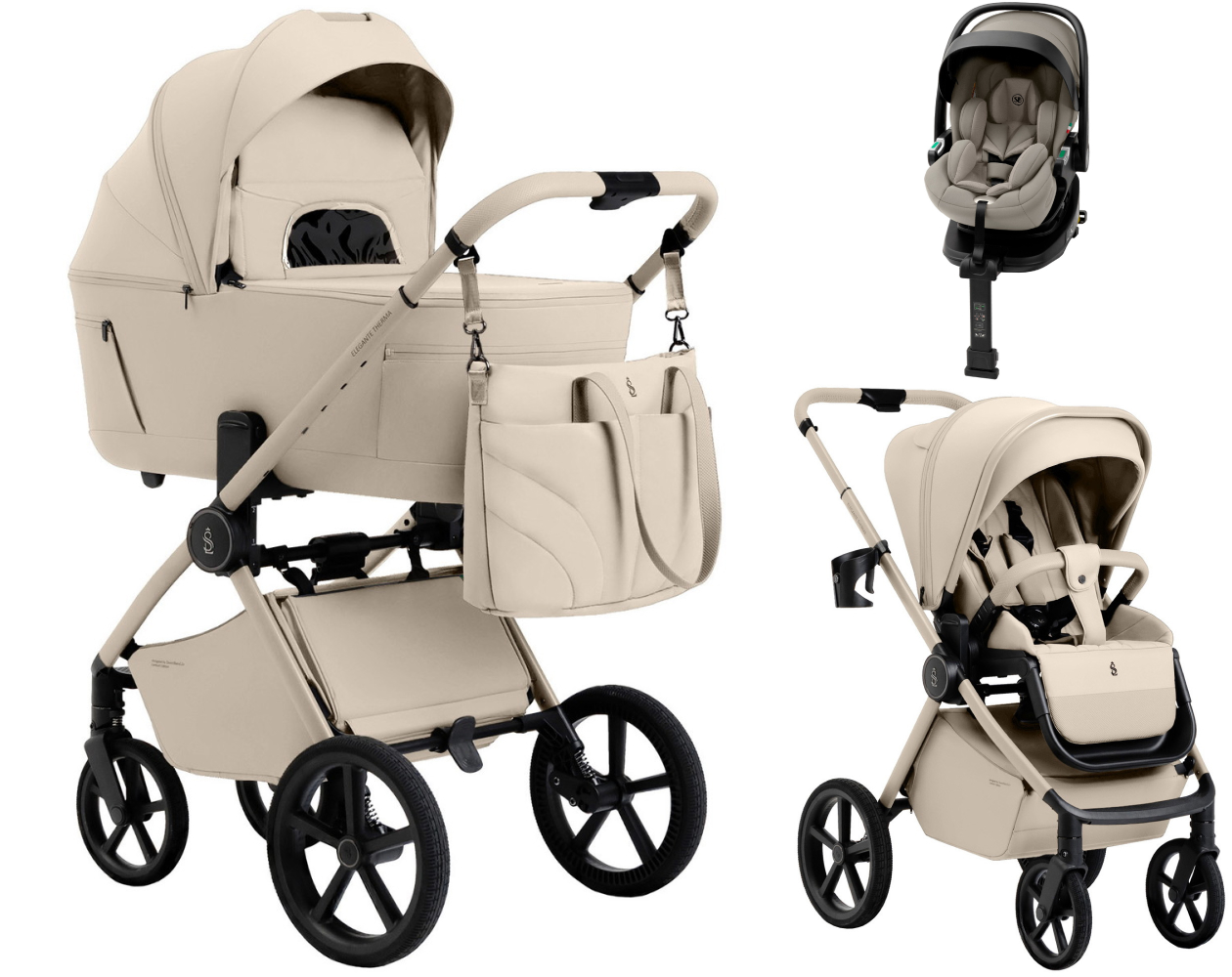 Коляска 4 в 1 Sweet Baby SBL Elegante Therma Colore 2.0 и автокресло Premier Plus Begie Cream Neo
