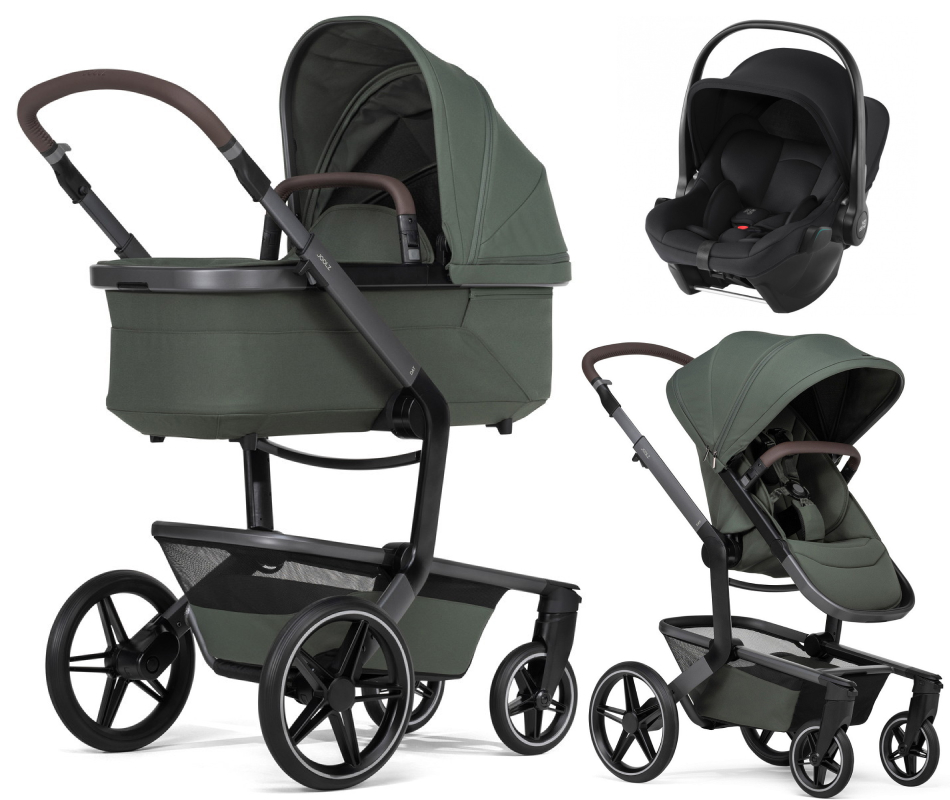 Детская коляска 3 в 1 Joolz Day 5 и автокресло Baby-Safe Core Space Black без адаптеров Forest Green