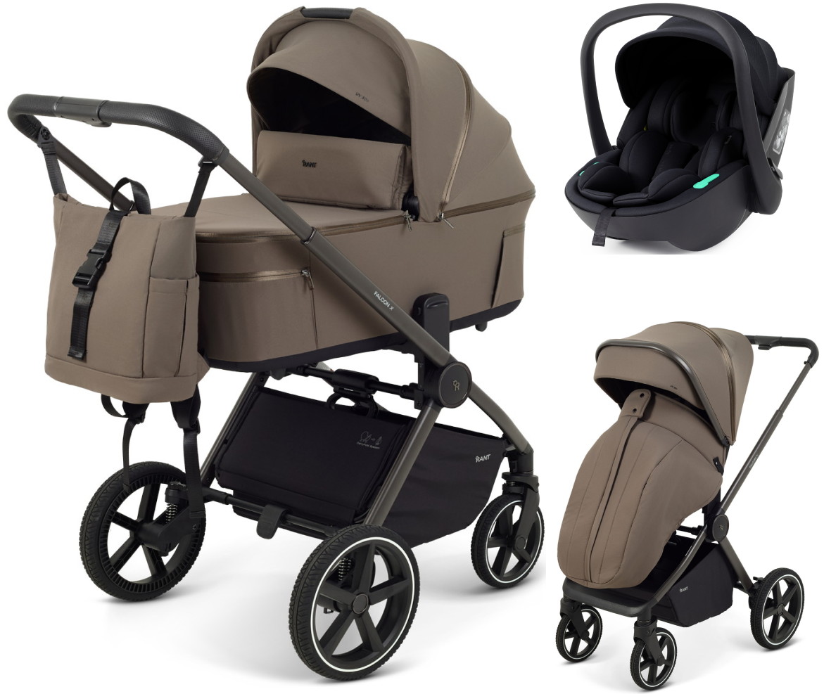 Детская коляска Rant Falcon X 3 в 1 RA126 с автокреслом Miro Black Mocca