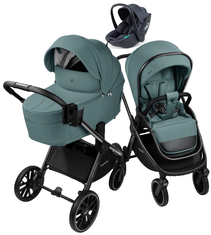 Детская коляска AmaroBaby Phenom 3 в 1 с автокреслом Rant Miro Dark Grey лагуна