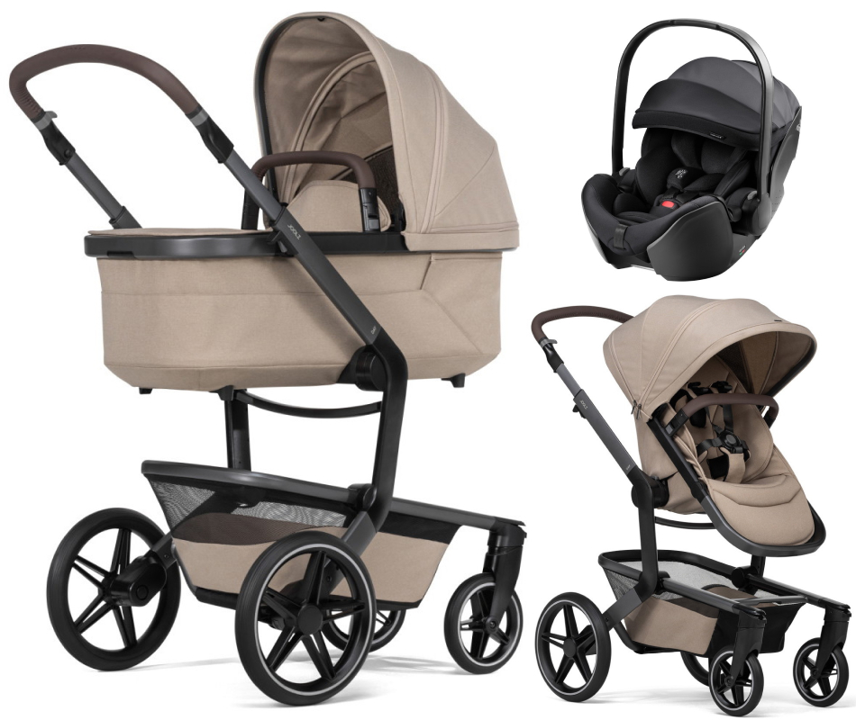 Детская коляска 3 в 1 Joolz Day 5 и автокресло Britax Roemer Baby-Safe Pro Style Carbon Black Sandy Taupe