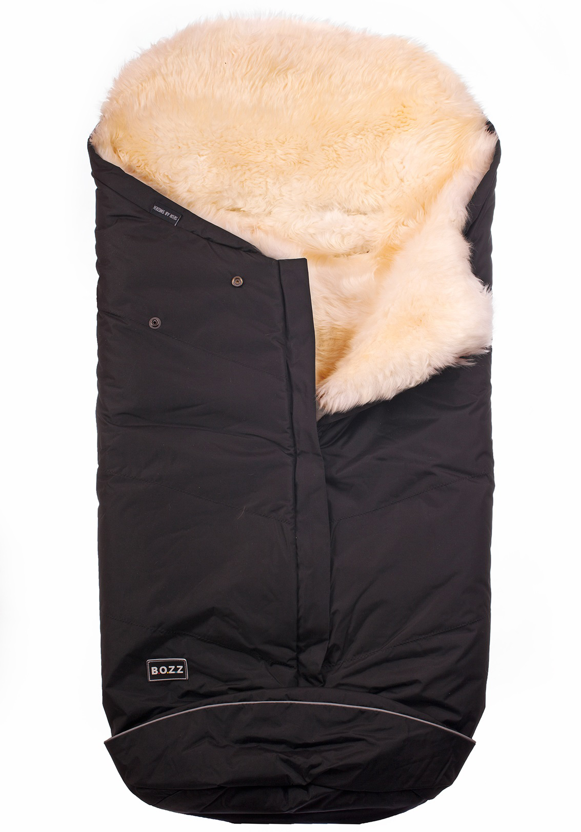 Конверт Bozz из овчины с длинным ворсом 20-2015 черный\натуральный