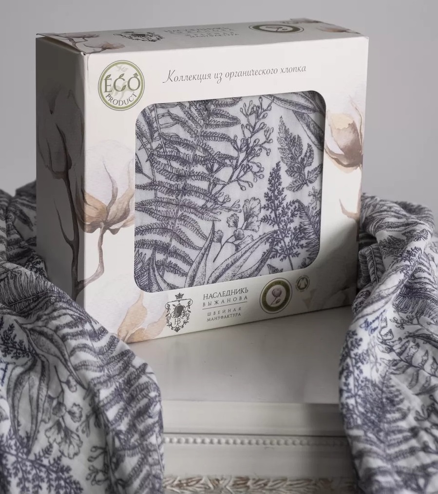 Плед-пеленка НаследникЪ Выжанова 120х120 см 08031 принт ботаника