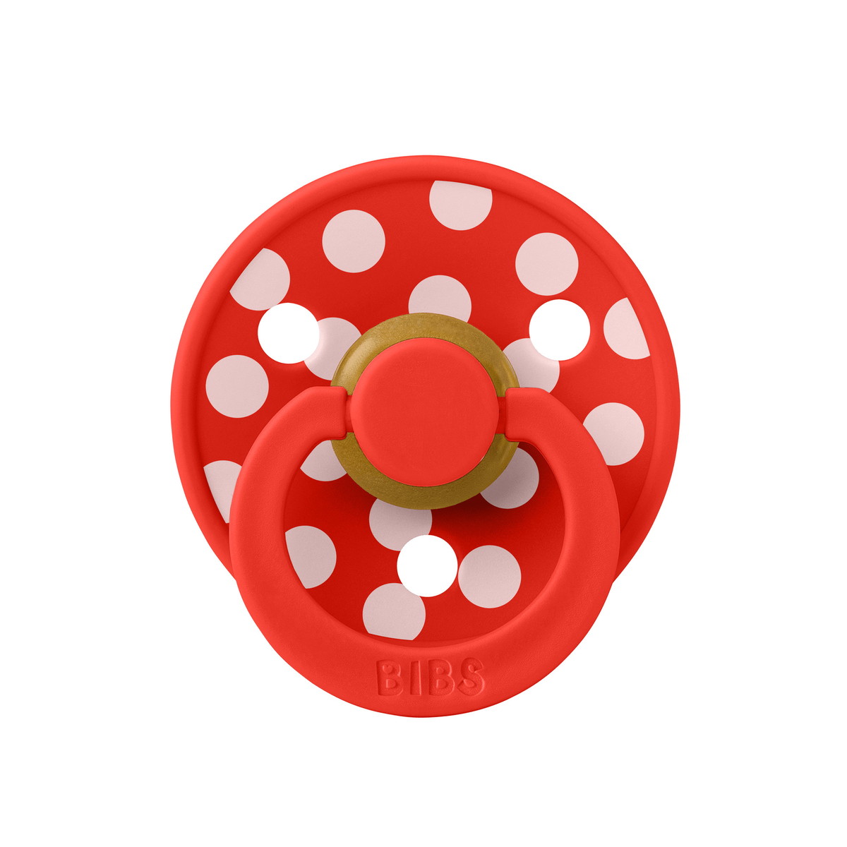 Пустышка латексная Bibs Studio Colour Anatomical - Polka, 0+ мес. 11134290 Candy Apple/Blossom