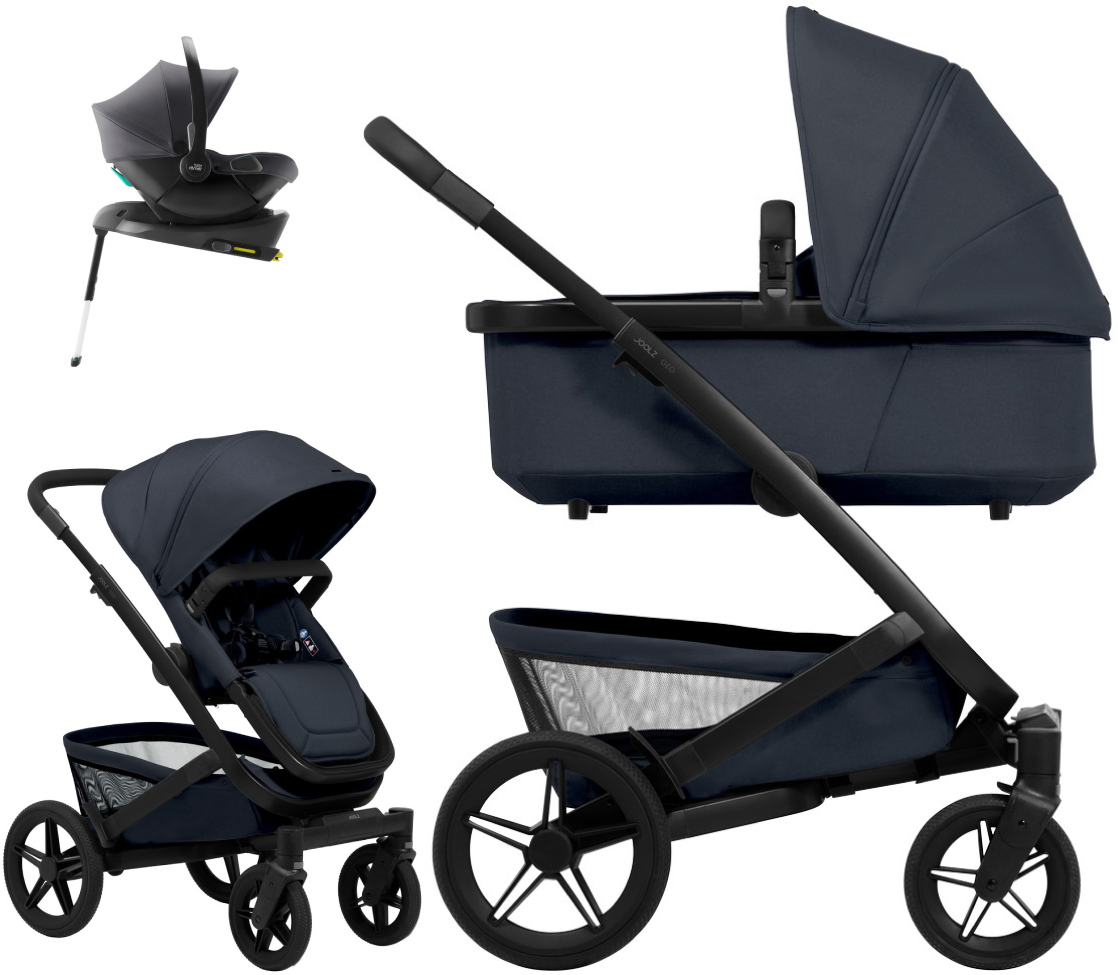 Детская коляска 4 в 1 Joolz Geo5 и автокресло Baby-Safe Core Midnight Grey2 и база Baby-Safe Core без адаптеров Dark Navy Blue