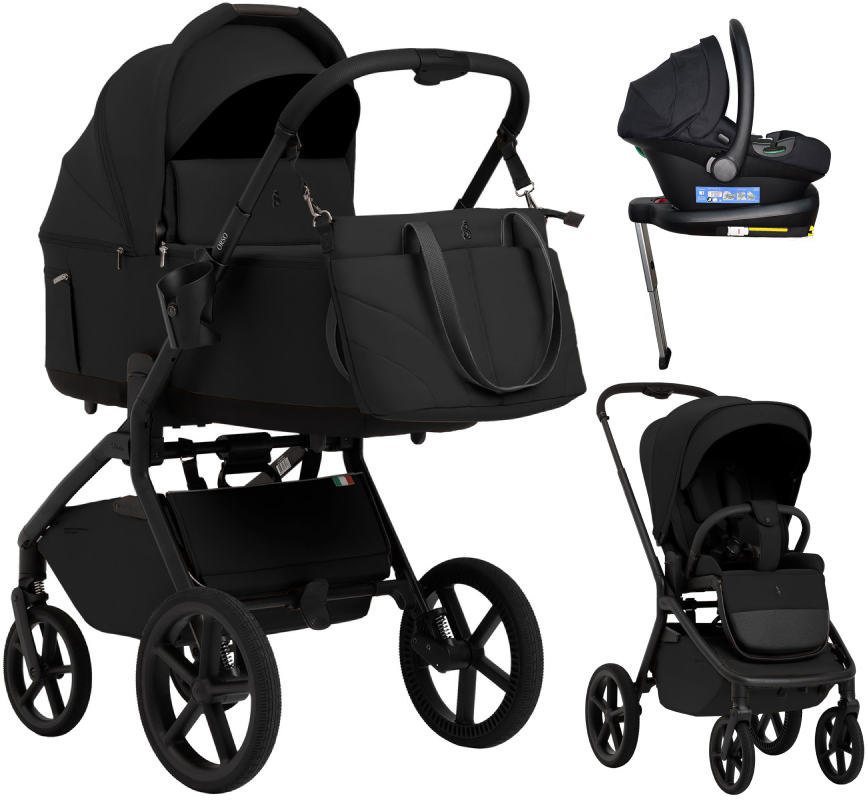 Коляска 4 в 1 Sweet Baby SBL Orso New + автокресло Elegante Plus с базой i-Size ISOFIX DK780 New Black