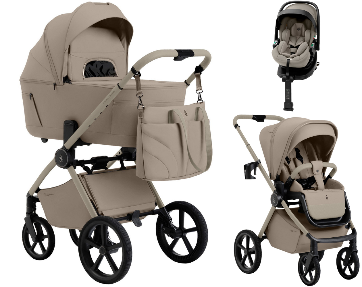 Коляска 4 в 1 Sweet Baby SBL Elegante Therma Colore 2.0 и автокресло Premier Plus Begie Champagne Beige