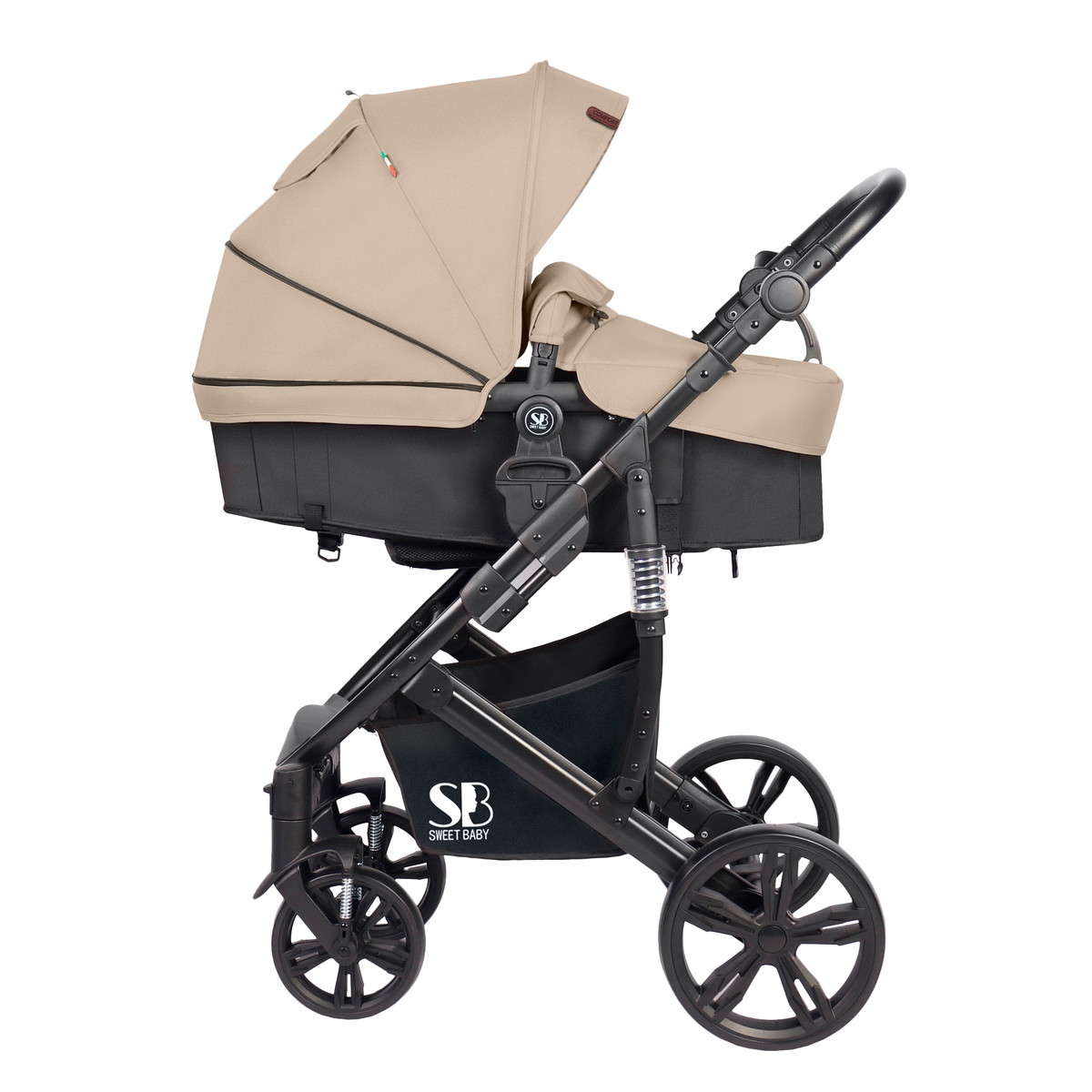 Коляска-трансформер Sweet Baby Comfort Black 3 в 1 427320, Beige