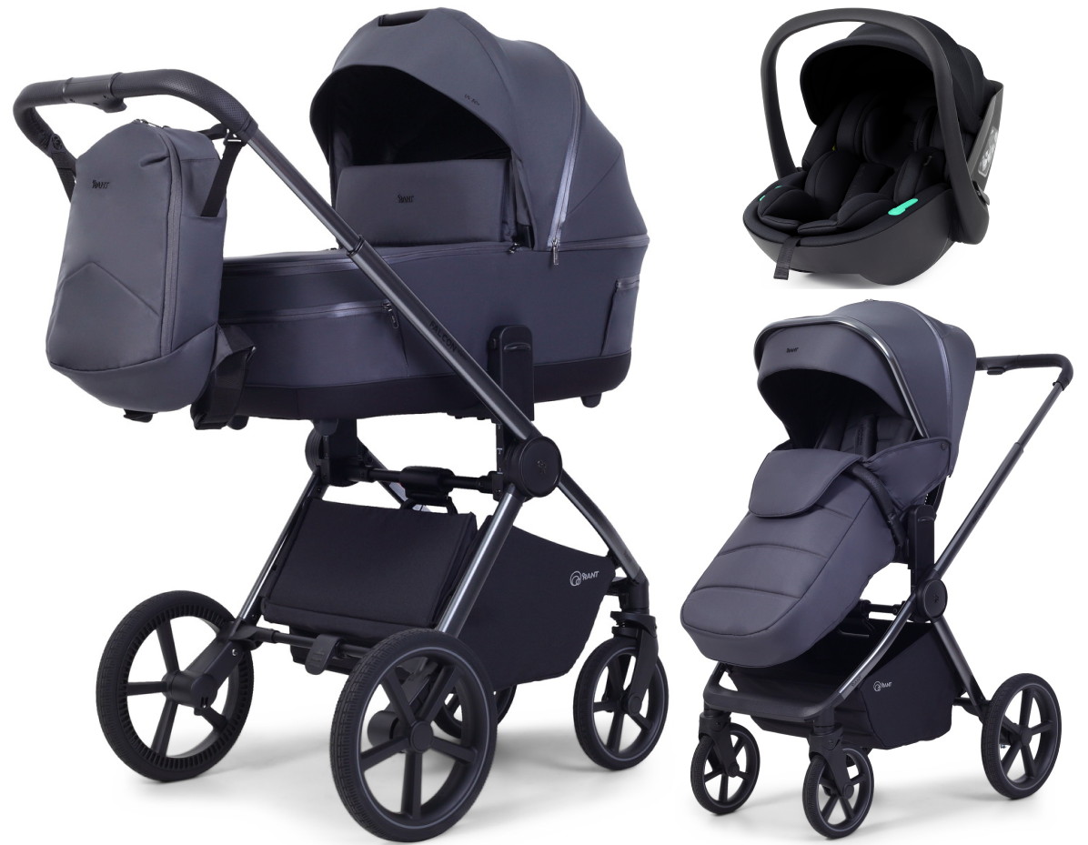 Детская коляска Rant Falcon Soft Therm 3 в 1 с автокреслом Miro Black Graphite