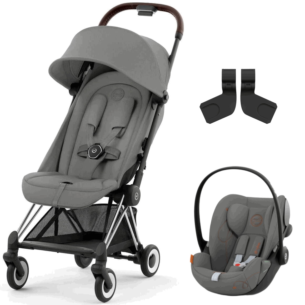 Коляска Cybex Coya Chrome Frame Cloud G i-Size Lava Grey Mirage Grey с дождевиком