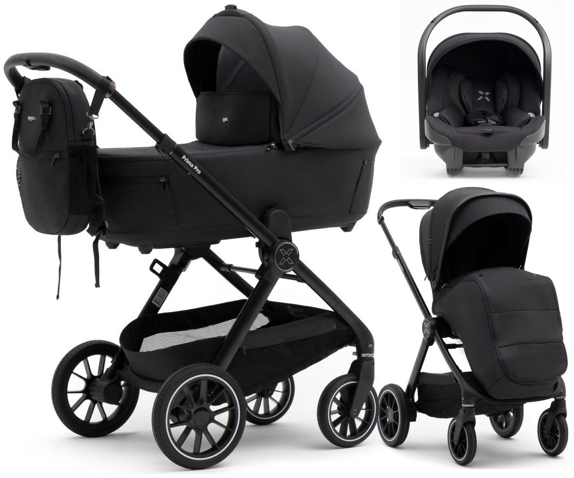 Коляска Agex Prima Pro 3 в 1 с автокреслом i-Team Black APA657 Midnight Grey (Темно-серый)