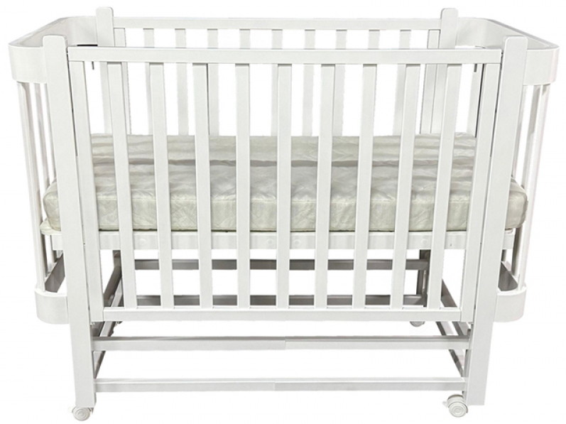 Детская кроватка Антел Nezabudka 2 продольный маятник 538350 белый/белый