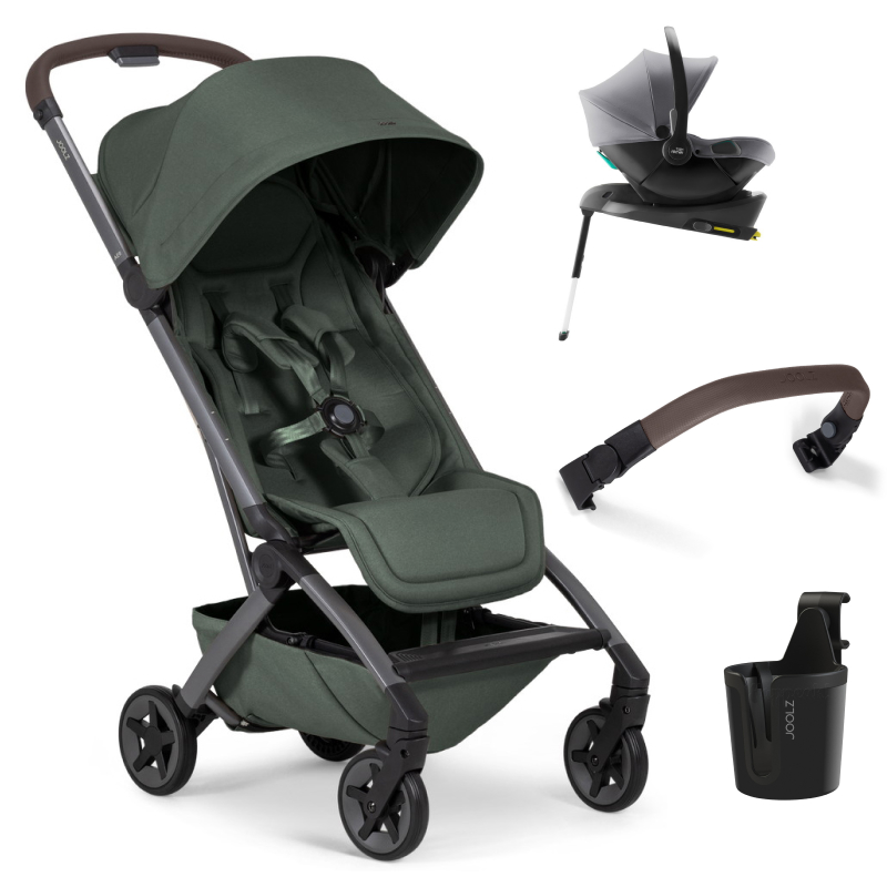 Прогулочная коляска Joolz Aer 2 SE и автокресло Baby-Safe Core Frost Grey и база Baby-Safe Core Forest green