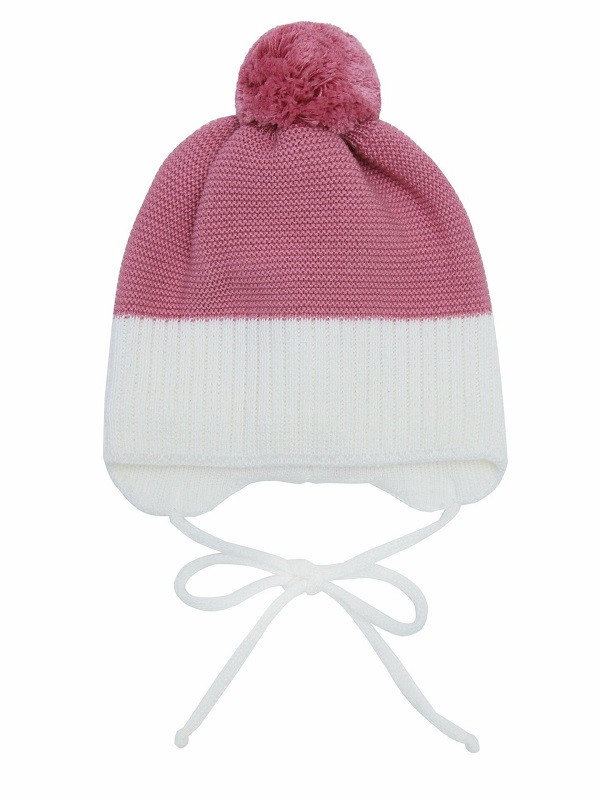 Шапочка вязаная AmaroBaby Pure Love Wind с подкладом розовый 42