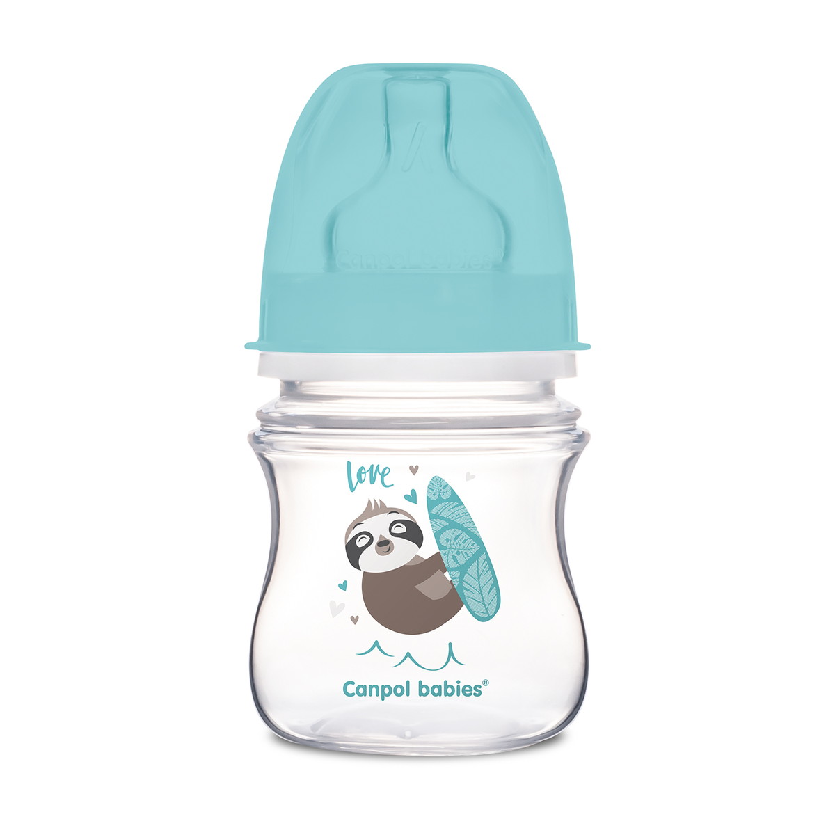 Бутылочка для кормления Canpol babies Exotic Animals c широким горлом 120 мл, 0+ 35/220 голубой