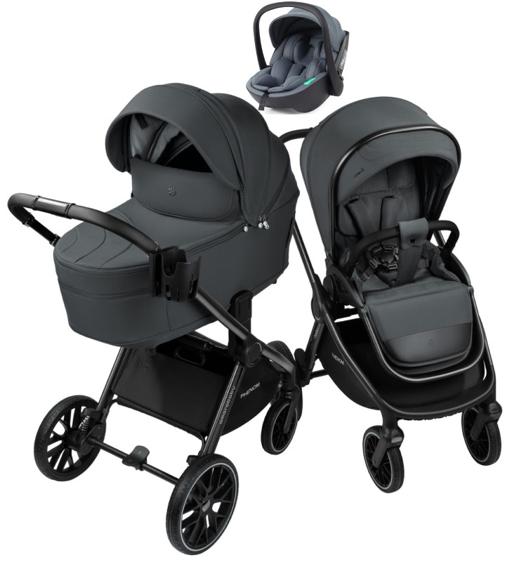 Детская коляска AmaroBaby Phenom 3 в 1 с автокреслом Rant Miro Graphite графит