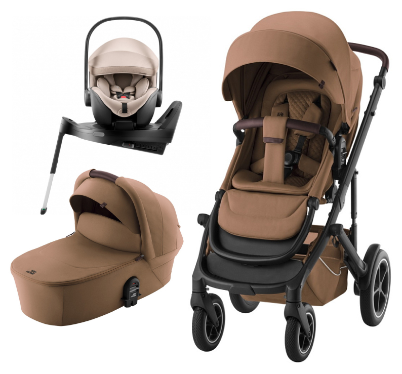 Коляска 3 в 1 Britax Roemer Smile 5Z LUX и автокресло Baby-Safe PRO Style Teak + Vario Base 5Z Warm Caramel