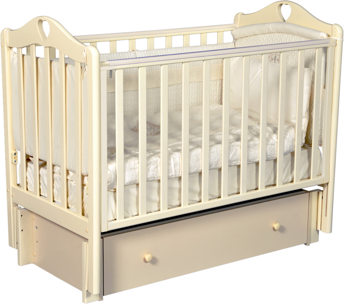 Детская кроватка Антел Каролина 6 (маятник продольный) 120x60см слоновая кость