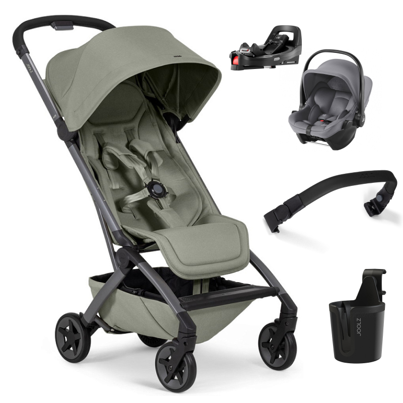 Прогулочная коляска Joolz Aer 2 SE и автокресло Baby-Safe Core Frost Grey и база Vario Base 5Z Sage green