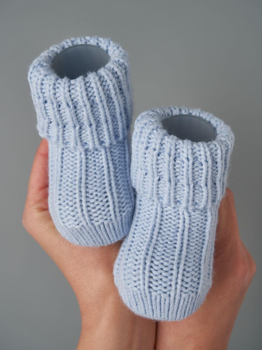 Носочки вязаные Little star Лапша 5102 (ЧЗ-нк) голубой, 8 см