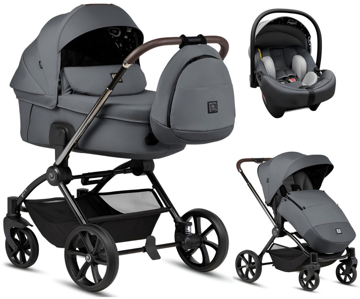 Детская коляска Tutis Gio Plus 3 в 1 с автокреслом Elo Lux EduSky Grey 1552133 Grigio