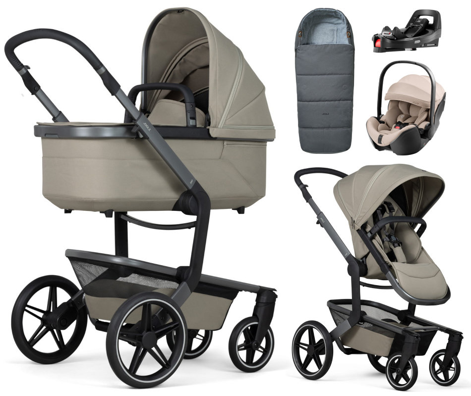 Детская коляска 4 в 1 Joolz Day 5 и автокресло Britax Roemer Baby-Safe Pro Style Teak и база Vario Base 5Z без адаптеров + конверт в подарок Sage green