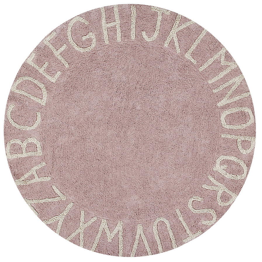 Ковер Lorena Canals круглый Алфавит Round ABC (розовый) 150R