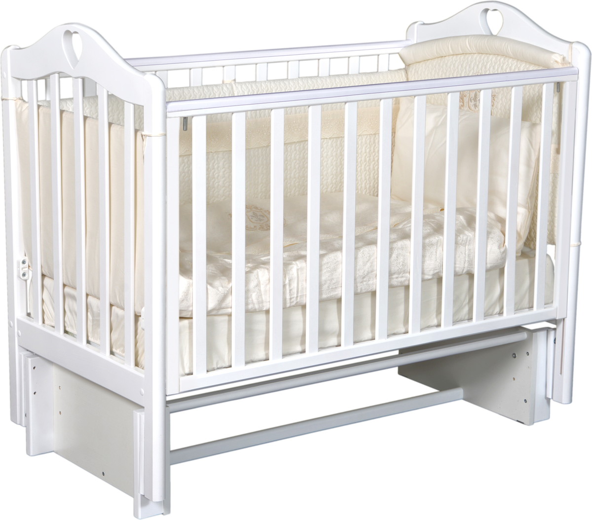 Детская кроватка Oliver Bambina Plus с универсальным маятником Белый