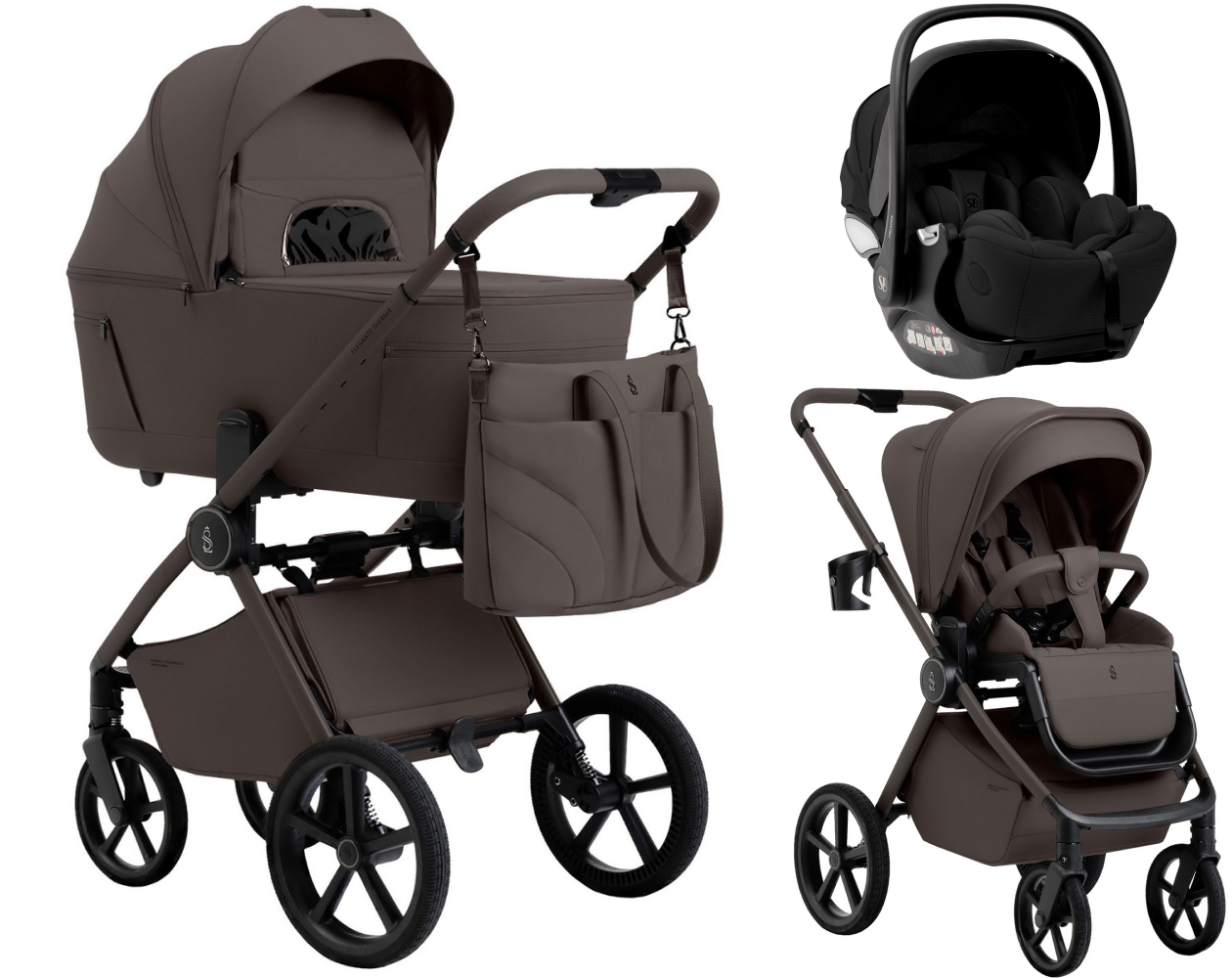 Коляска 3 в 1 Sweet Baby SBL Elegante Therma Colore 2.0 и автокресло Premier Black Chocolate Brown