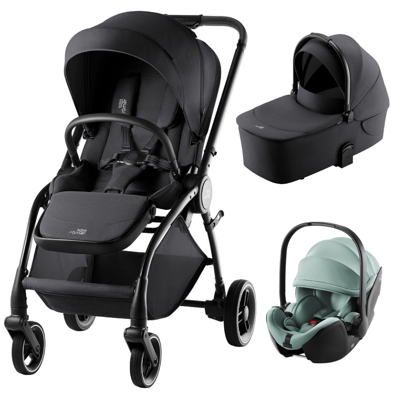 Коляска 3 в 1 Britax Roemer RIO Style и автокресло Baby-Safe PRO Jade Green Carbon Black