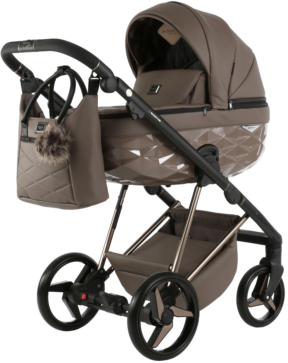 Детская коляска Adamex Quantum Superstar Deluxe 2 в 1 Q-STAR151-K (КОР.КОЖА+КОР.ДНО+КОР.РАМА)