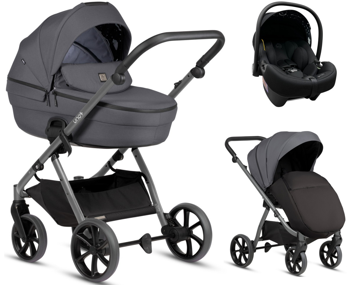 Детская коляска Tutis Uno 6 Plus Essential collection 3 в 1 с автокреслом Elo Lux EduSky Black 1602169 Antracite