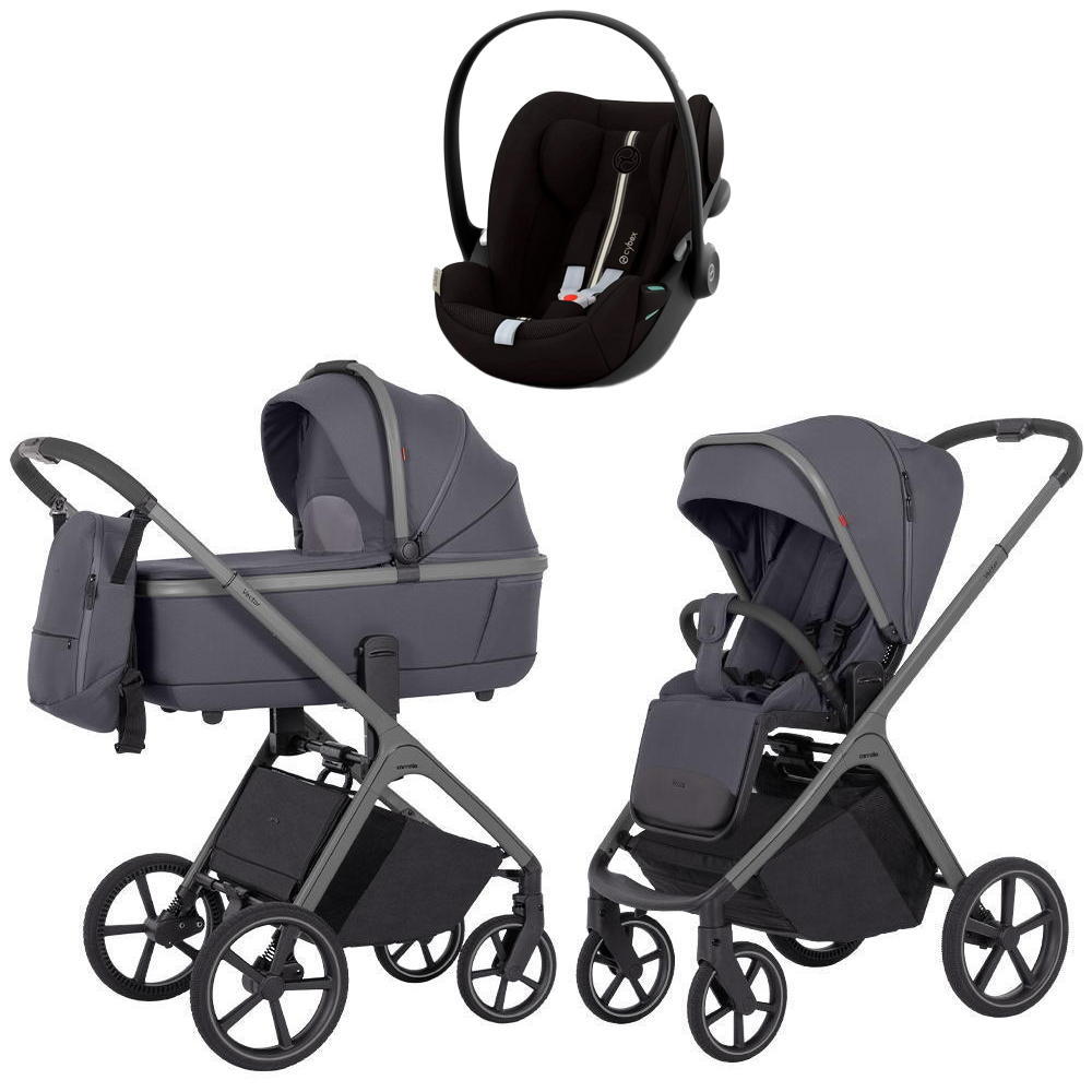 Коляска Carrello Vector CRL-6550 и автокресло Cybex Cloud G i-Size Moon Black Plus 3 в 1 Landscape Grey