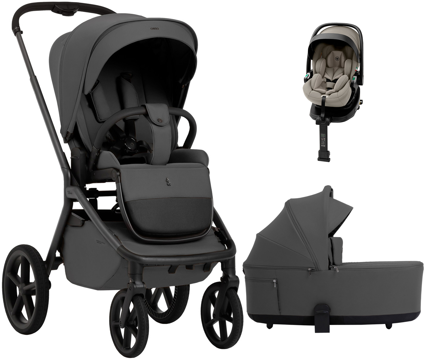 Коляска 4 в 1 Sweet Baby SBL Orso + автокресло Premier Plus Begie Dark Grey