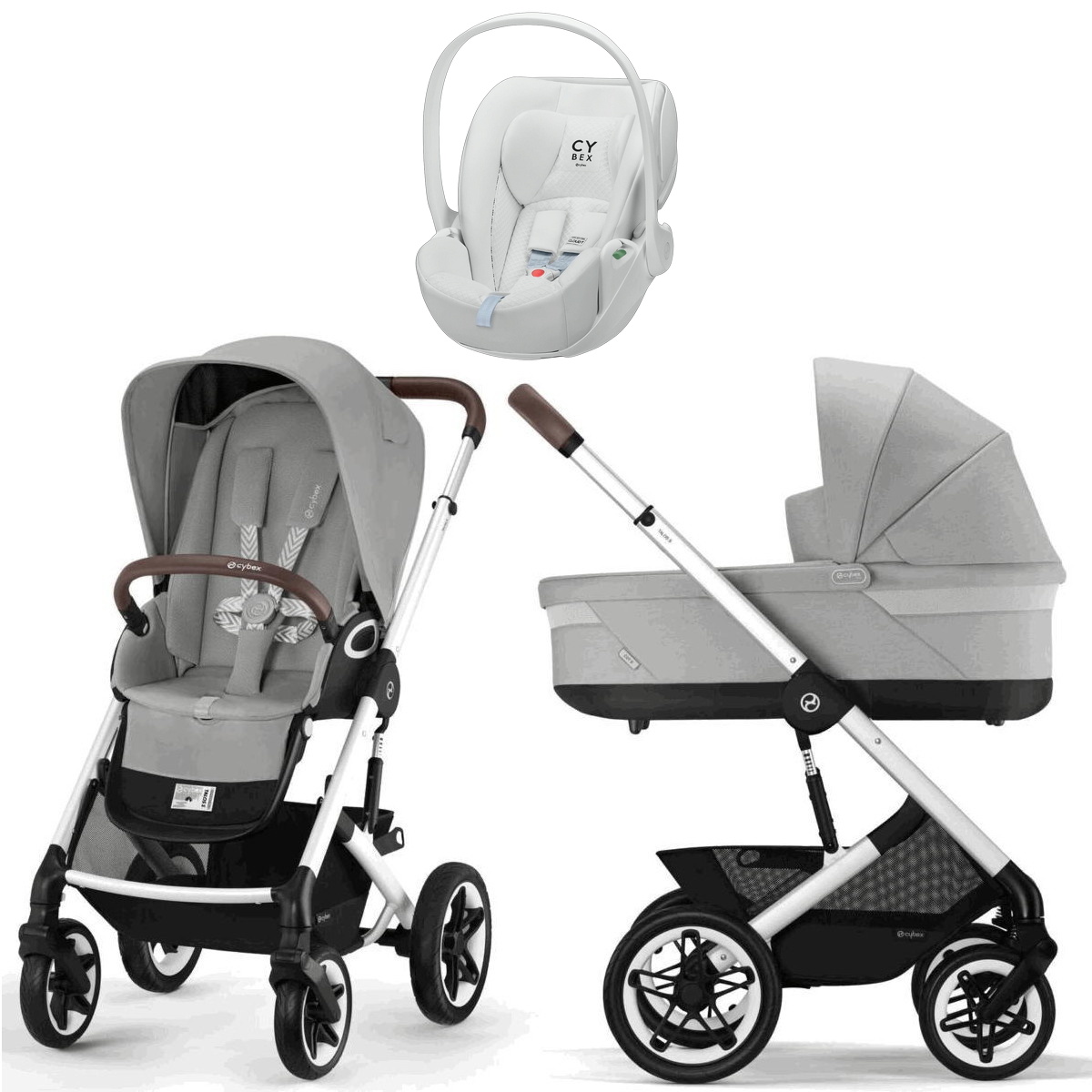 Коляска Cybex Talos S Lux SLV complete Cloud T Urban Mobility White 3 в 1 Stone Grey с дождевиками