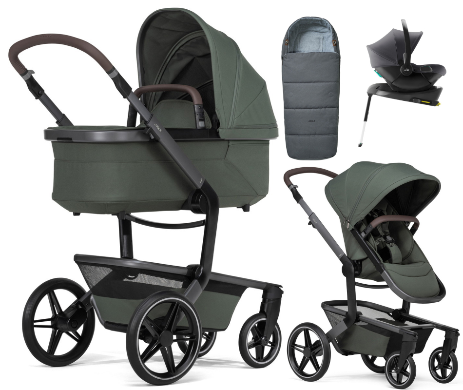 Детская коляска 4 в 1 Joolz Day 5 и автокресло Baby-Safe Core Midnight Grey2 и база Baby-Safe Core без адаптеров + конверт в подарок Forest green