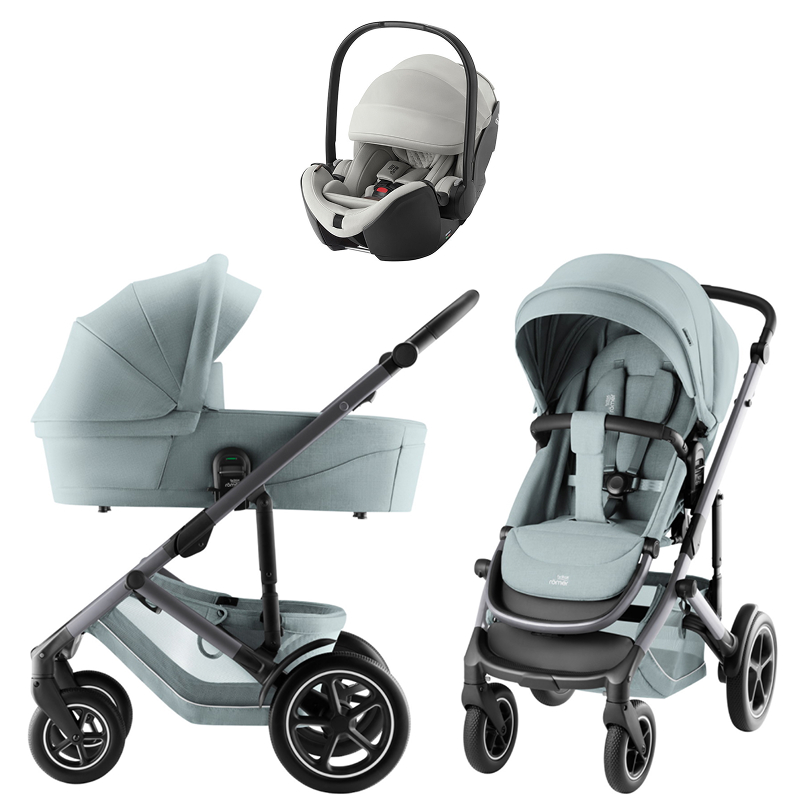Коляска 3 в 1 Britax Roemer Smile 5Z Style и автокресло Baby-Safe PRO LUX Linen Grey Harbor Blue