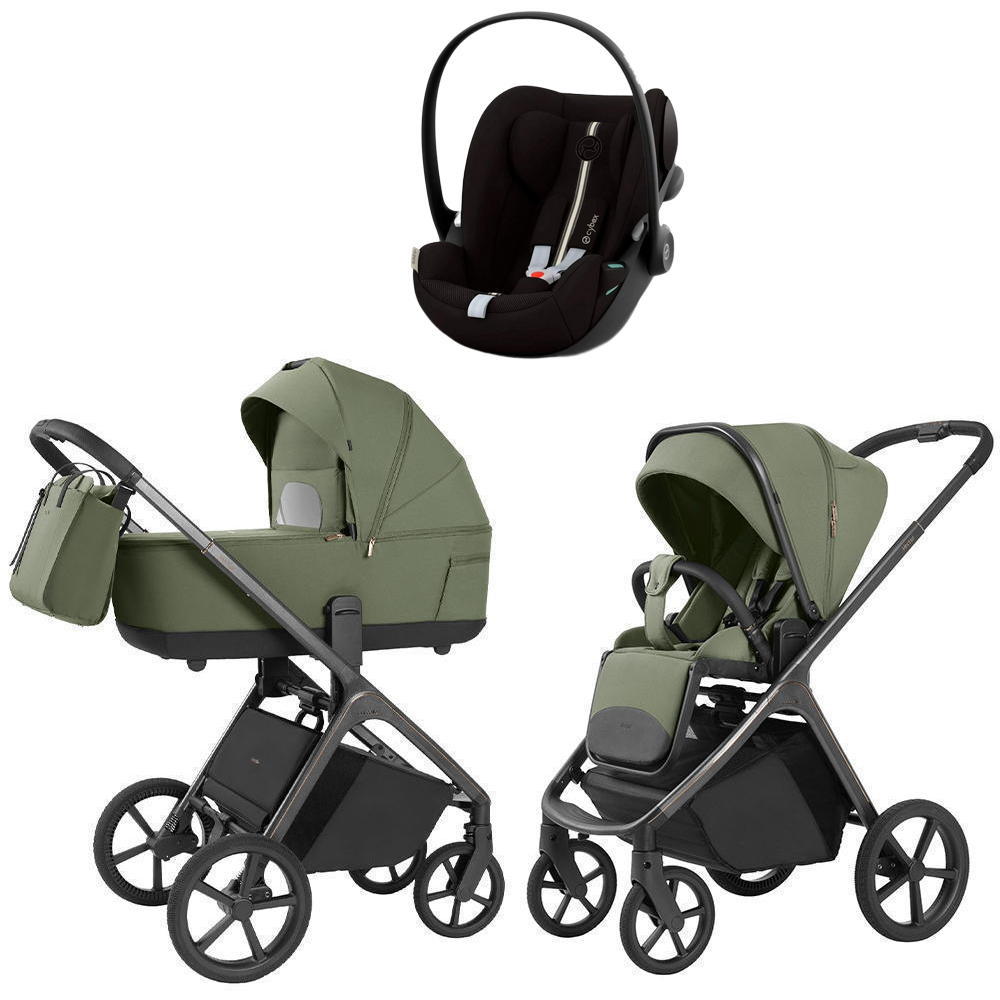 Коляска Carrello Vector 2025 CRL-6551 и автокресло Cybex Cloud G i-Size Moon Black Plus 3 в 1 Field Green
