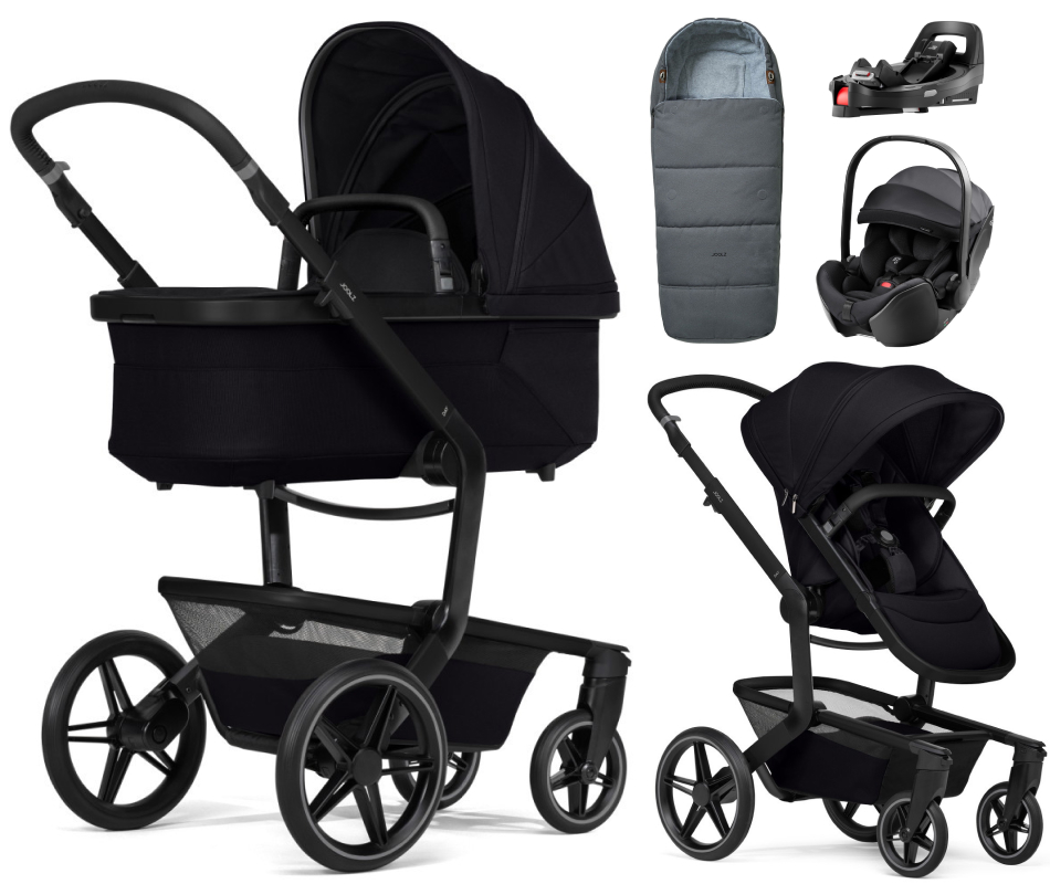 Детская коляска 4 в 1 Joolz Day 5 и автокресло Britax Roemer Baby-Safe Pro Style Carbon Black и база Vario Base 5Z без адаптеров + конверт в подарок Space black