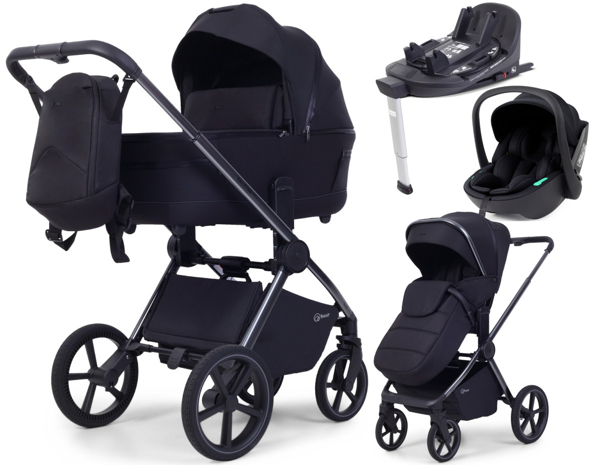 Детская коляска Rant Falcon Soft Therm 4 в 1 с автокреслом Miro Black и базой Black