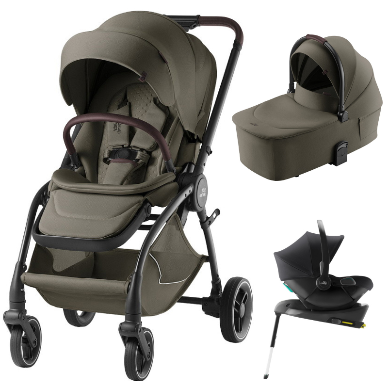 Коляска 3 в 1 Britax Roemer RIO LUX и автокресло Baby-Safe Core Space Black + Vario Base 5Z Urban olive