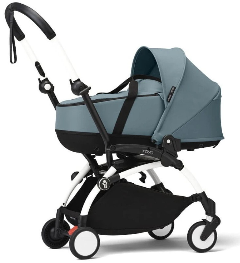 Коляска для новорожденных Stokke YOYO3 Newborn Shell 0+ рама белая White Aqua