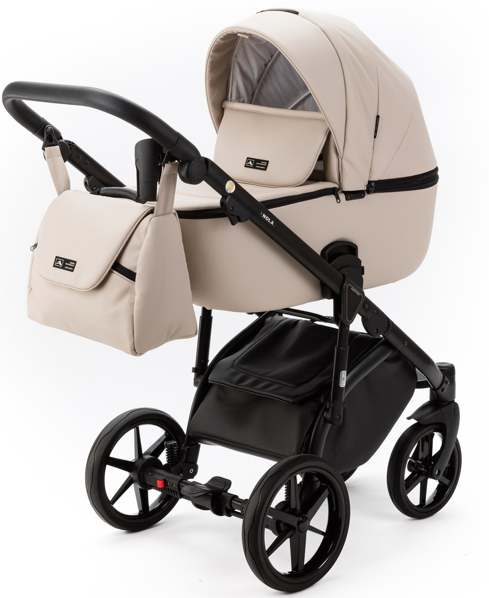 Детская коляска Adamex Nola Deluxe 3 в 1 N-SA07 (СВ.БЕЖ. КОЖА)