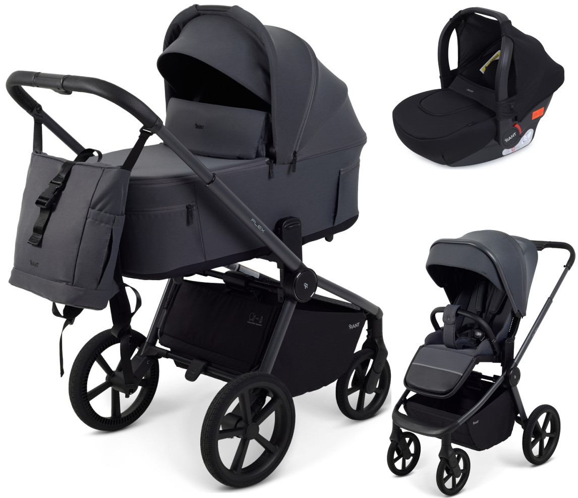 Детская коляска Rant Flex Forma 3 в 1 RA124 с автокреслом Cruise Black Graphite графит