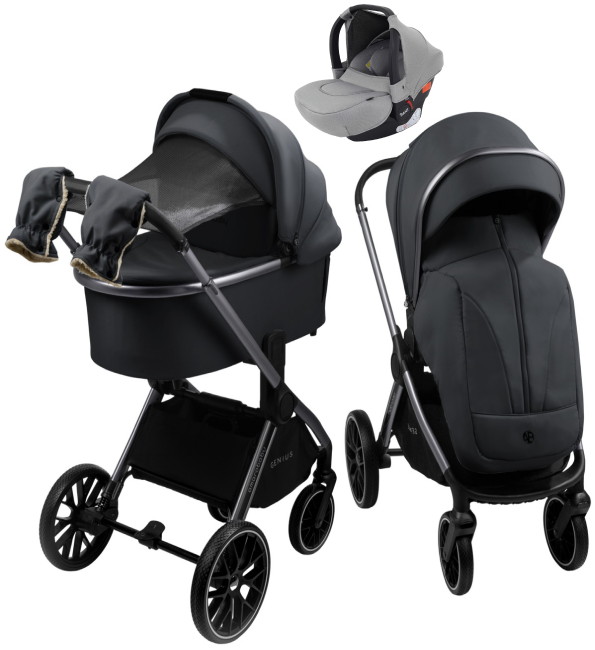Детская коляска AmaroBaby Genius 3 в 1 с автокреслом Rant Cruise Grey серый